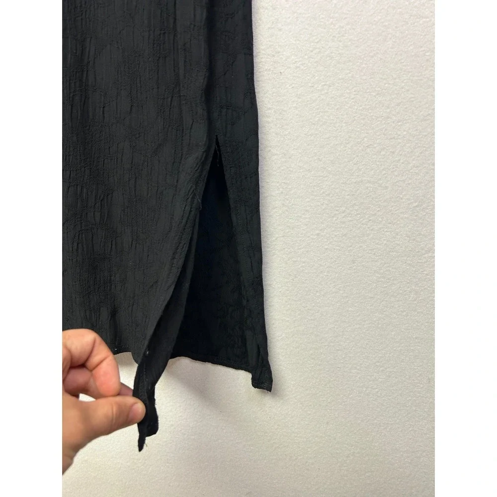 90s‎ Minimalist Molly Malloy Womens Large Black Textured Sleeveless Maxi Dress